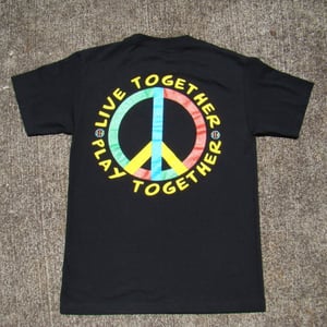 Image of SOLExSEARCHING II x STREET SOCIETY "LIVE TOGETHER, PLAY TOGETHER" SHIRT MULTI-COLOR/ON BLACK