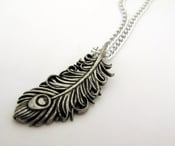 Image of Classic Silver Peacock Necklace