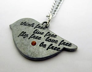 Image of Engraved Little Bird Necklace