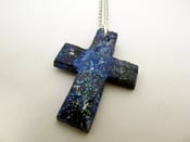Image of Blue Nebula Cross Necklace