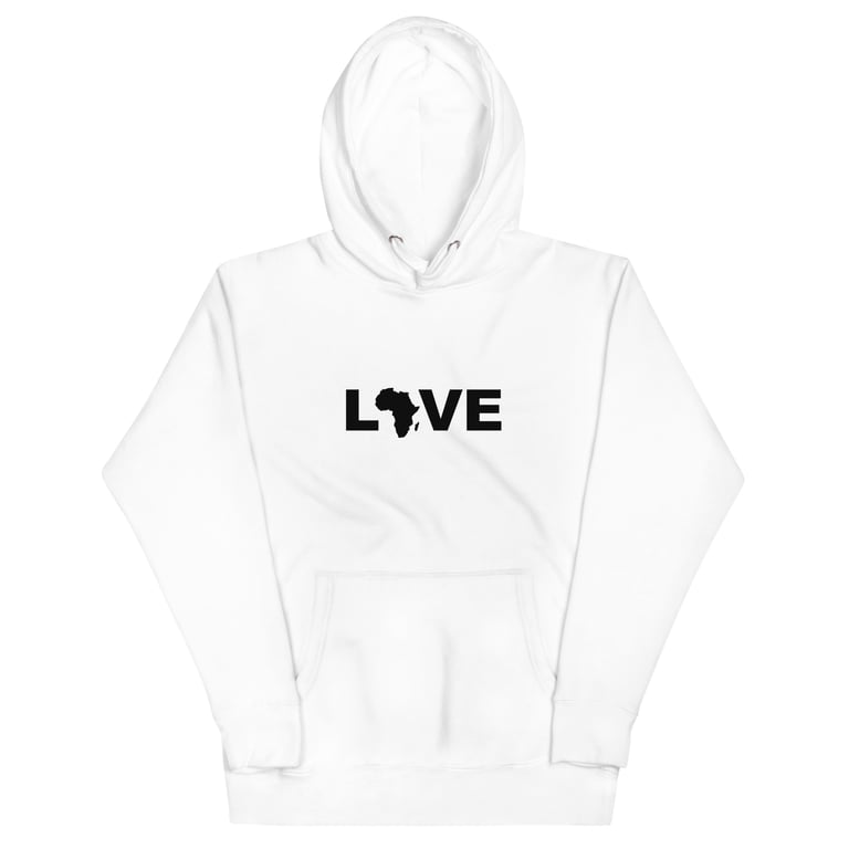LOVE African Map White Hoodie Image 2