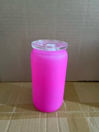 Image 2 of 16oz Solid Matte Color Plastic Can