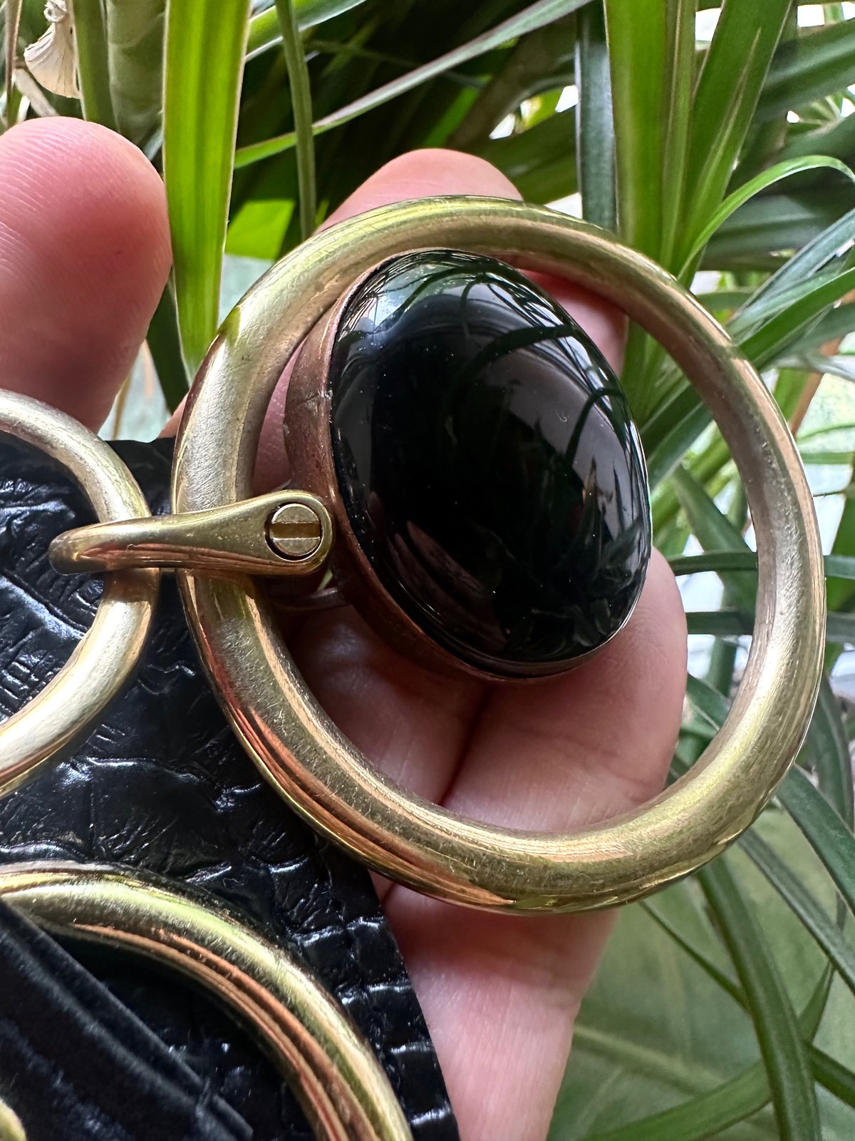 Black Onyx Armour necklace, vegan snake