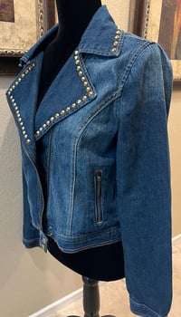 Image 4 of Vintage Blue Denim Jean Jacket Studs Prince Purple Rain