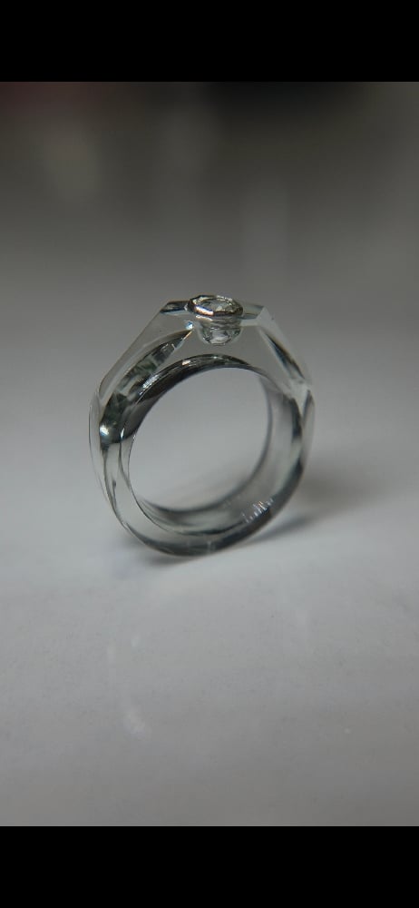 Image of Prasiolite gemstone ring 