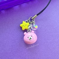 Image 3 of Pink Bear Star - Polymer Clay Phone Charm