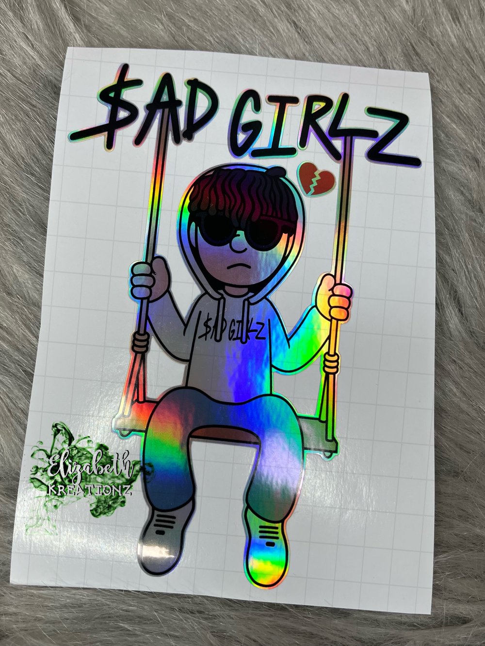 Sad Boyz|Girlz Swing Holographic Car Decal