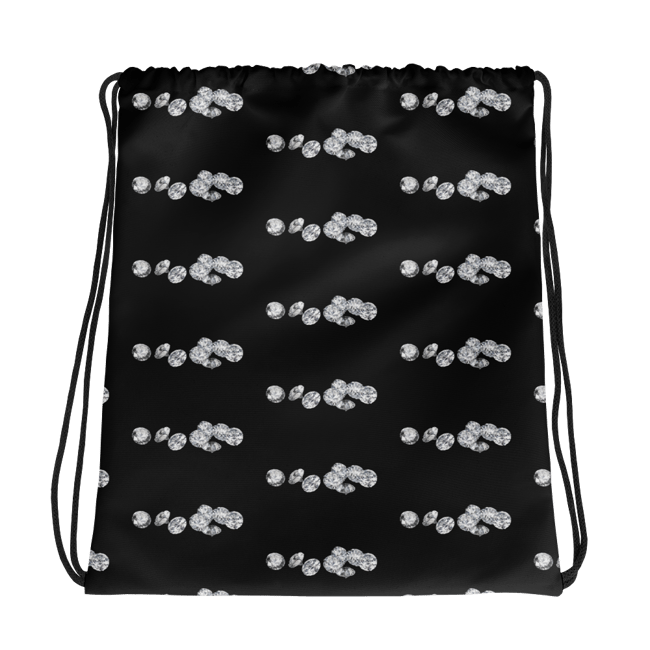Diamond Black Drawstring bag