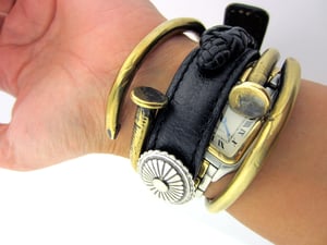 Image of THE SOLID BRASS NAIL BANGLE [bent nail bracelet]