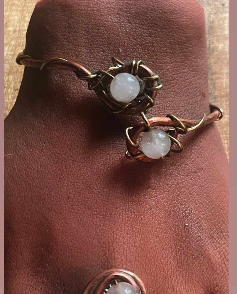 Venusian spiral bangle ring set | Shop KaraindropsArts