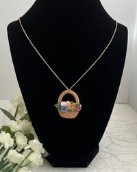 Image 8 of Flower Basket Pendant Necklace