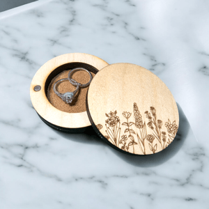 Image of Custom Wood Ring Box, Wedding or Engagement Gift, Sustainable Gifts for Rustic Weddings