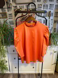Image 1 of NWT Orange puffy sleeve top