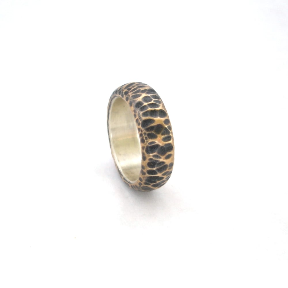 Image of Hammered Bronze Ring with Silver Liner