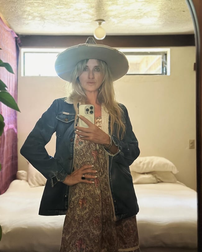 70s floral peasant dress