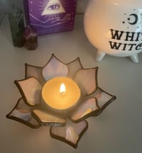 Image 2 of Stained Glass Purple Iridescent Candle Holder