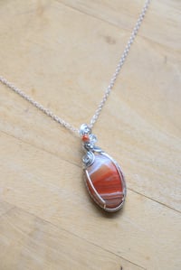Image 1 of Sterling Silver x Orange Banded Agate Pendant
