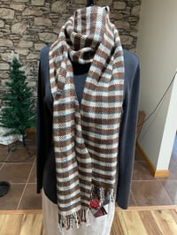 Image 3 of Small check Alpaca Plaid Scarf. (Item # 22326)