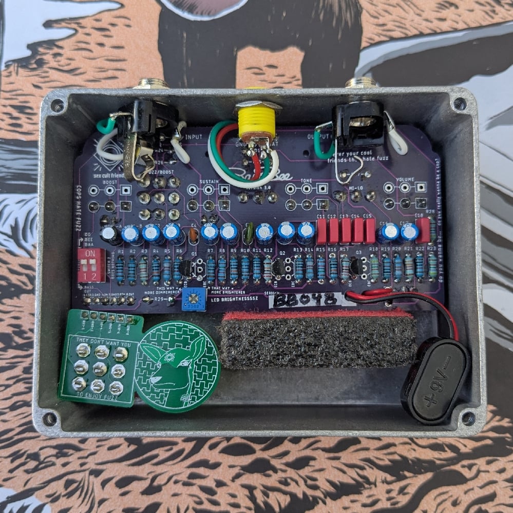 Sex Cult Friends - BamBee Fuzz & Treble Booster (Standard Art) - Roland AF-100 Bee Baa Clone - 48