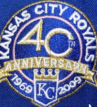 Image 3 of PINK BRIM FULL BARB KANSAS CITY ROYALS CUSTOM FITTED CAP