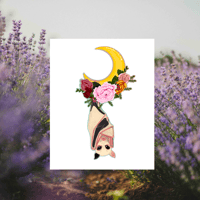 Image 1 of B&B Bat on the Moon Poster