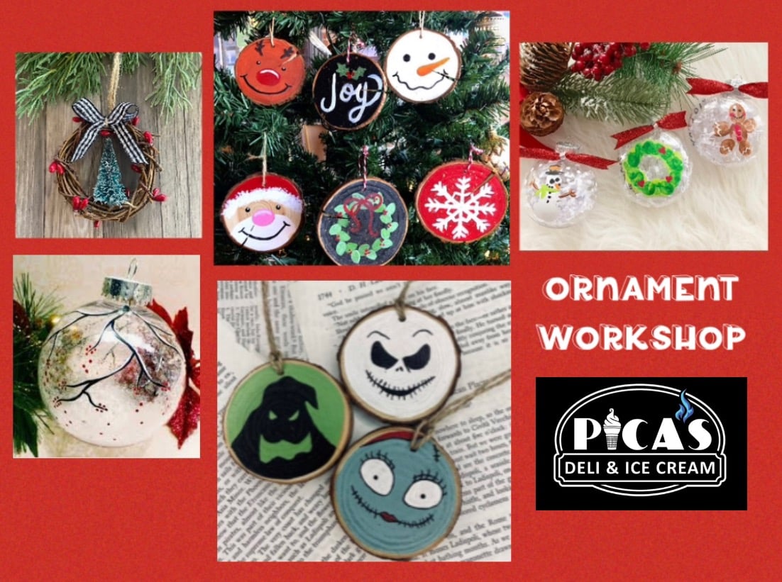 Image of Ornament Workshop 12/17 Pica's Deli and Ice Cream Methuen, MA