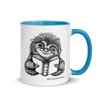 Image 8 of Book Reading Sloth Coffee Mug Line Art by CrystalsArtPaws
