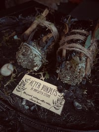 Image 2 of Alter bundles with mugwort, coffin nails, obsidian, and bones 