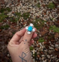 Image 1 of turquoise/sterling statement ring 
