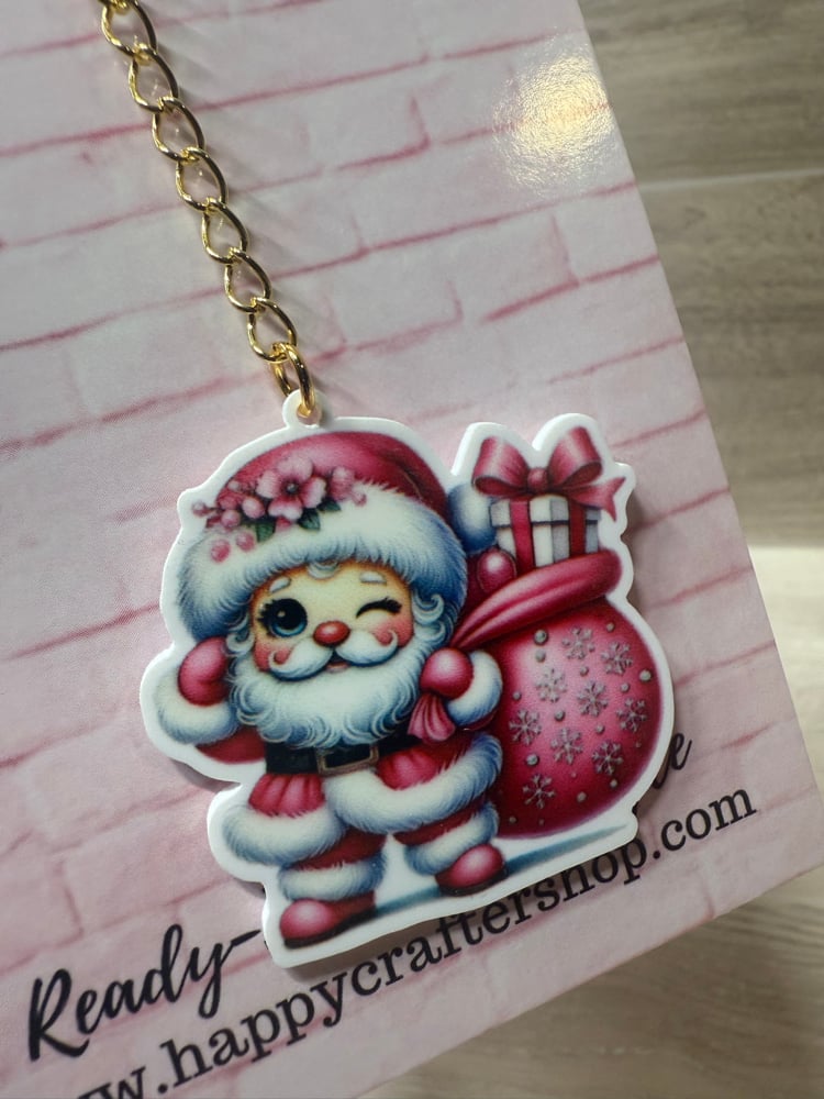 Image of Ready-To-Bead Dangle  -  Pink Santa