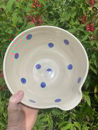 Image 2 of Large Mixing Bowl  Blue dots
