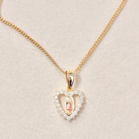 Image 1 of 2tone Virgen Heart Necklace