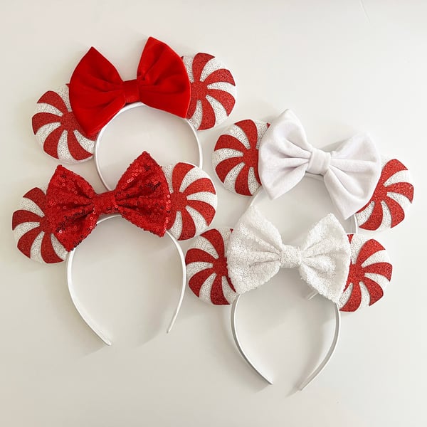 Image of Red Peppermint Swirl Mouse Ears