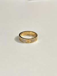 Image 2 of 5mm Gold Luv Ring With 3 Row Stones