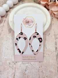 Image 1 of Pink Leopard Print Cut-Out  Earrings