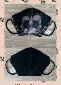 Image 2 of Gray bleach dyed custom 3 layer reversible face mask
