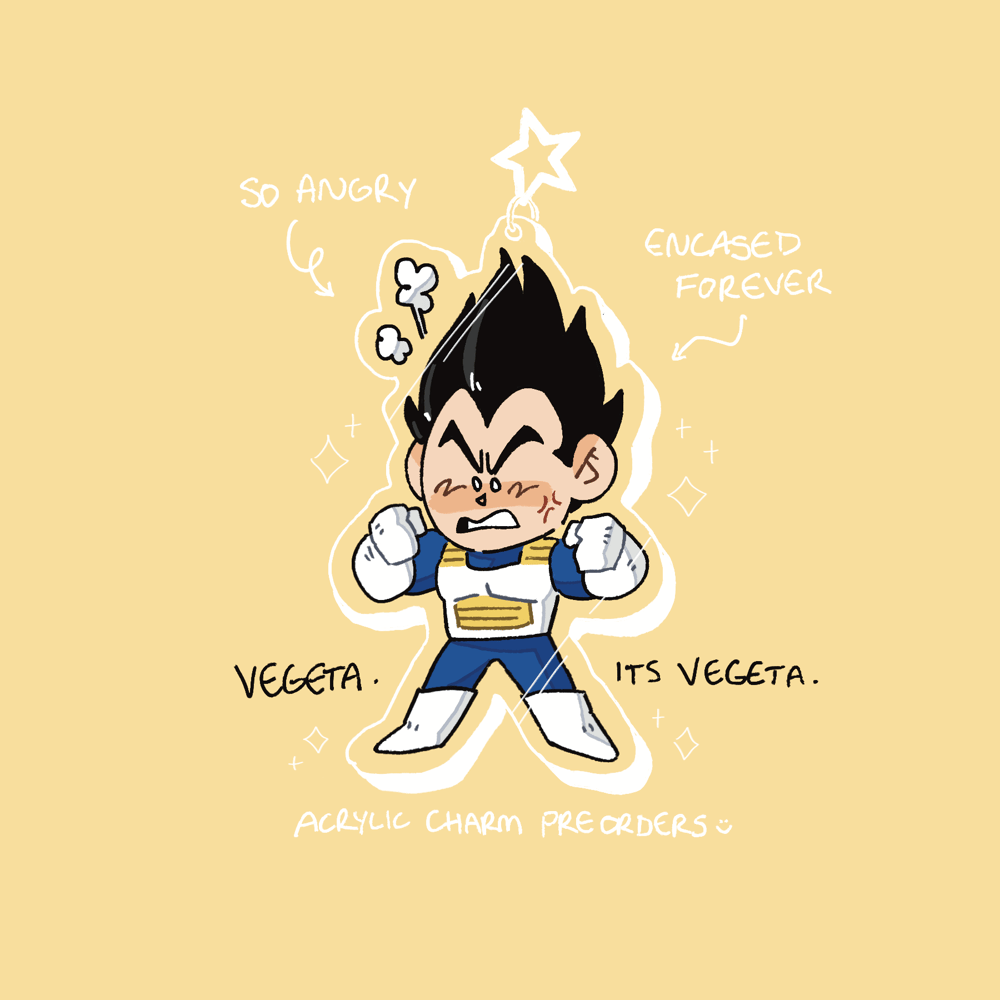 Image of + PREORDER + VEGETA ACRYLIC CHARM