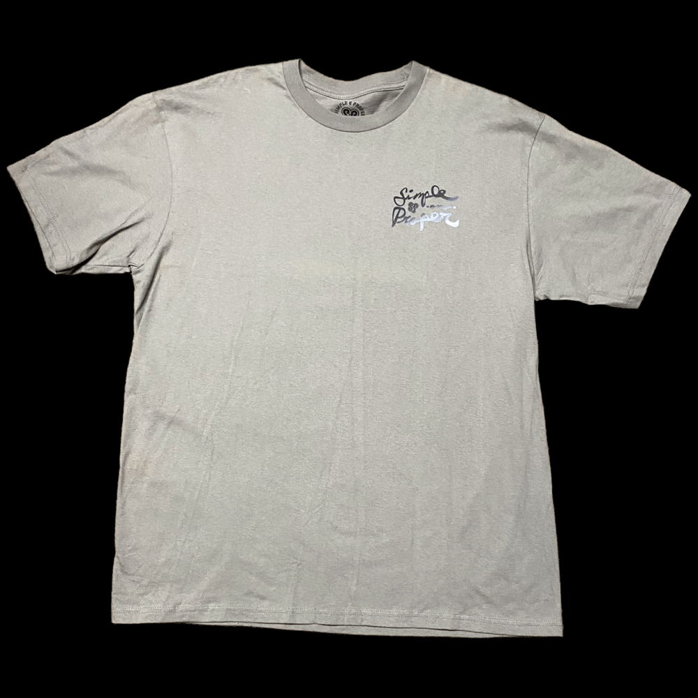 Image of S&P-“HandStyles Logo” Split Tee (Warm Grey/White/Black)