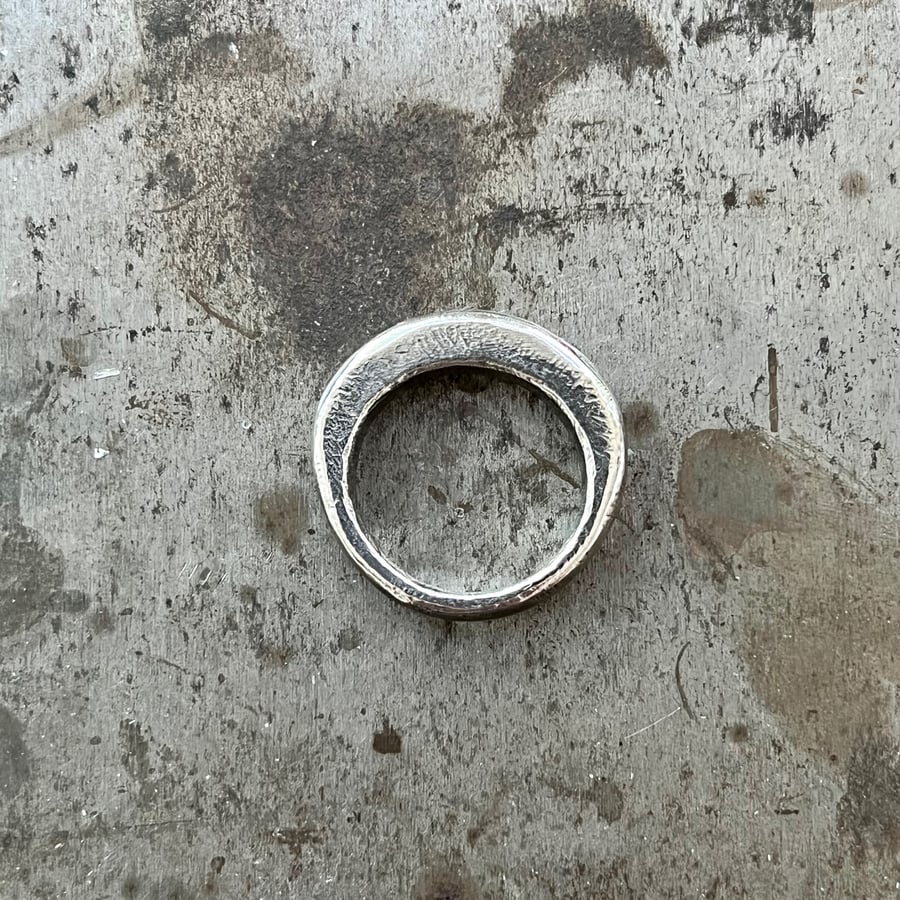 Image of Hand-carved Sterling Silver Ring, Size 6.5 - 6.75