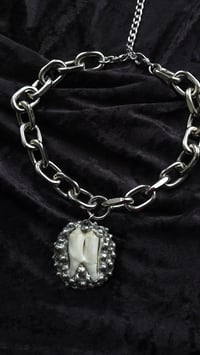 Image 1 of Sheep tooth chunky statement necklace big