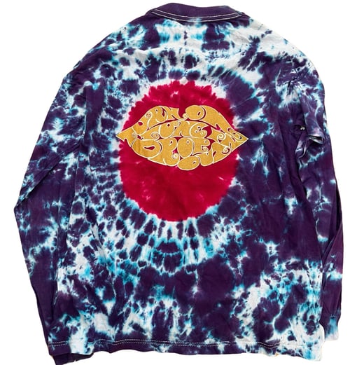 Image of 90s ‘Tune In’ Tie dye rave longsleeve T shirt Size L-XL