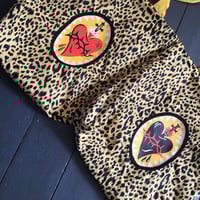 Image 15 of Black  or red Sacred Heart Bag with cheetah cotton fabric