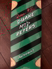 Image 2 of DUANE PETERS SKATERBUILT DECK signed grn/blk stripe