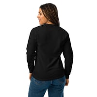 Image 2 of Black Garment-dyed heavyweight long-sleeve shirt with Yemaya Mermaid