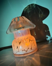 Image 3 of  METALLIC PINK GLASS LAMP