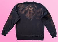 Image 3 of “HIPSTER” CUSTOM BLEACH PAINTED PULLOVER SWEATSHIRT LARGE