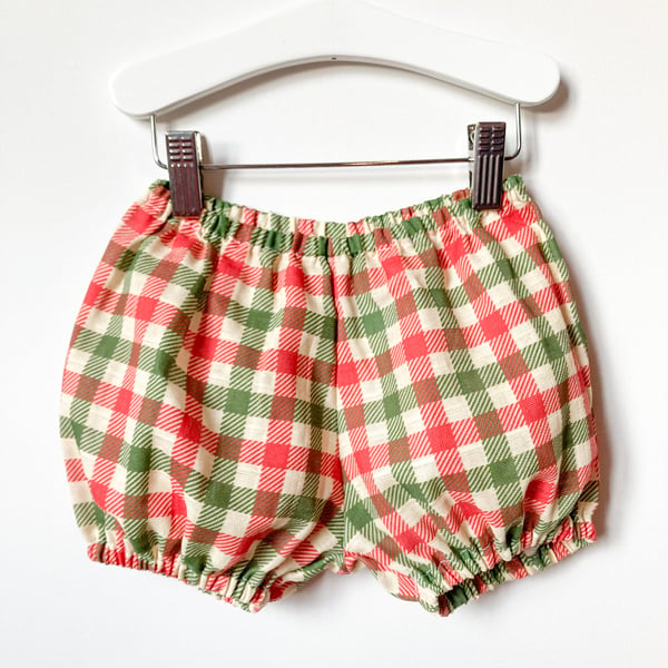 Image of Jupe, bloomer ou short enfant double gaze bio Tartan