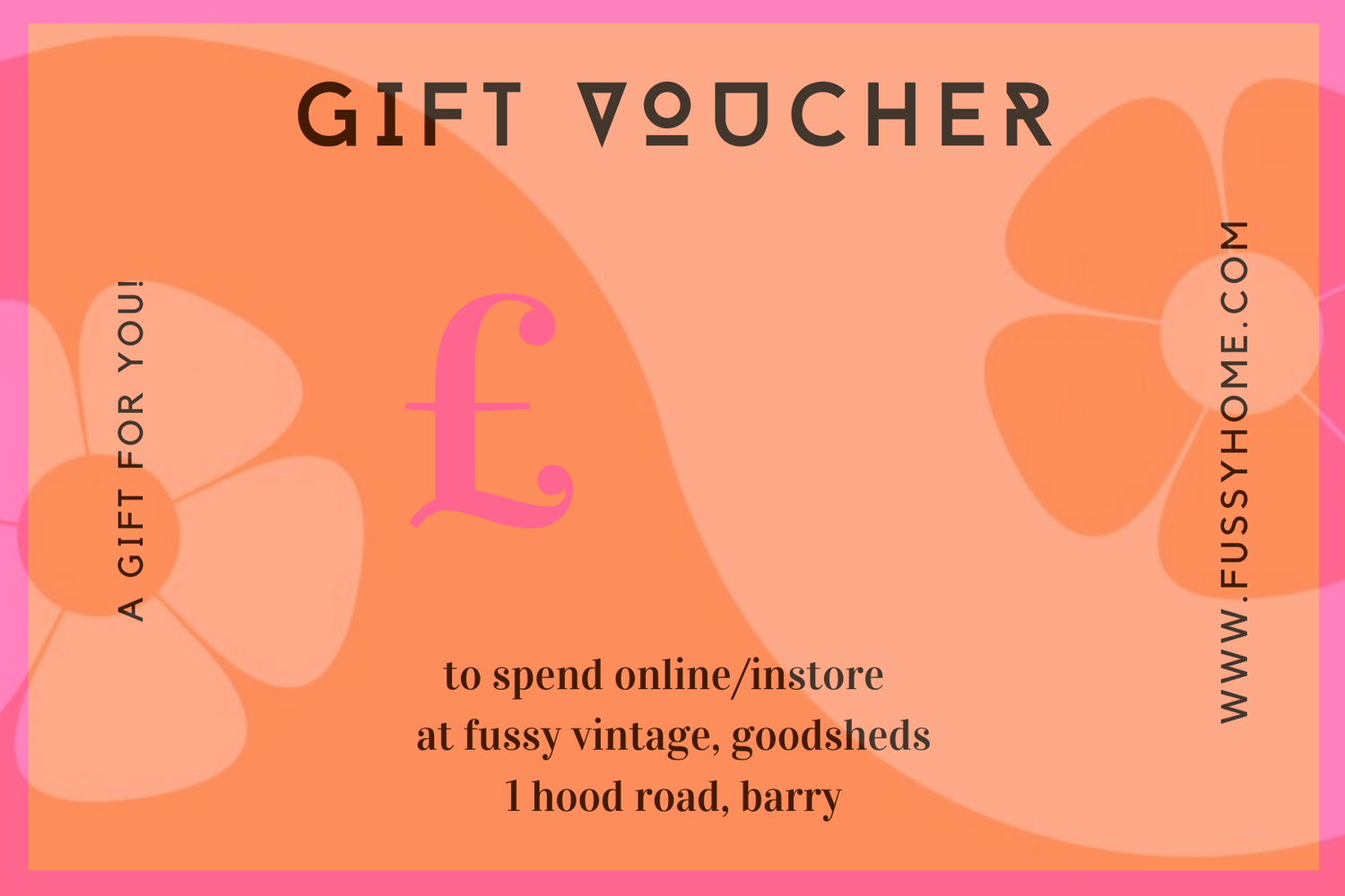Image of Fussy Gift Voucher £10 - £100 Choose your amount 🧡