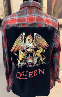 Vintage Blue/Orange Flannel Shirt Queen