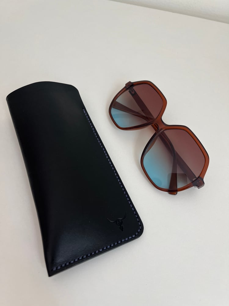 Image of Black Vachetta Sunglasses Case